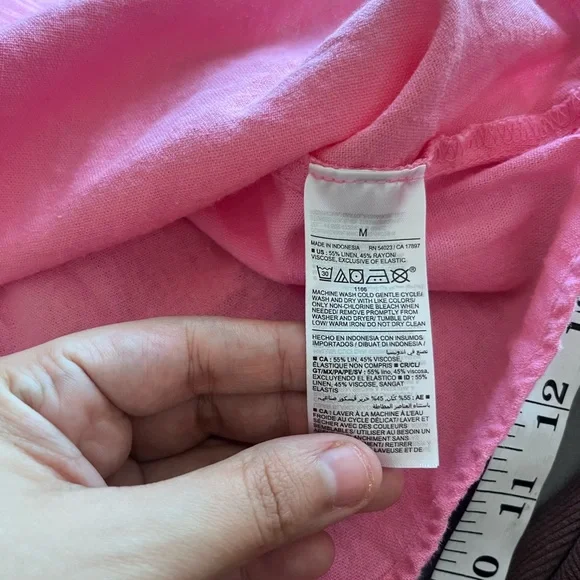 Old Navy Vibrant Pink romantic summer linen feminine mini dress size M - Picture 9 of 9